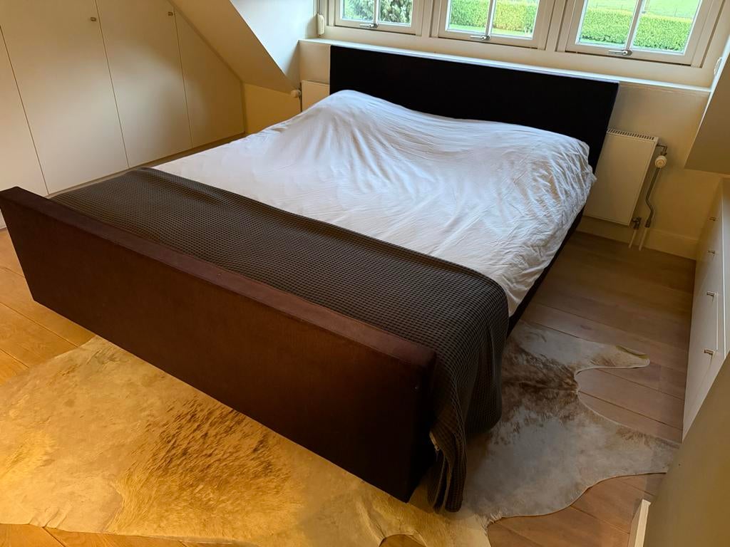 Tweepersoons bed, Huis en Inrichting, Slaapkamer | Bedden, Gebruikt, Zwart, Tweepersoons, Ophalen of Verzenden
