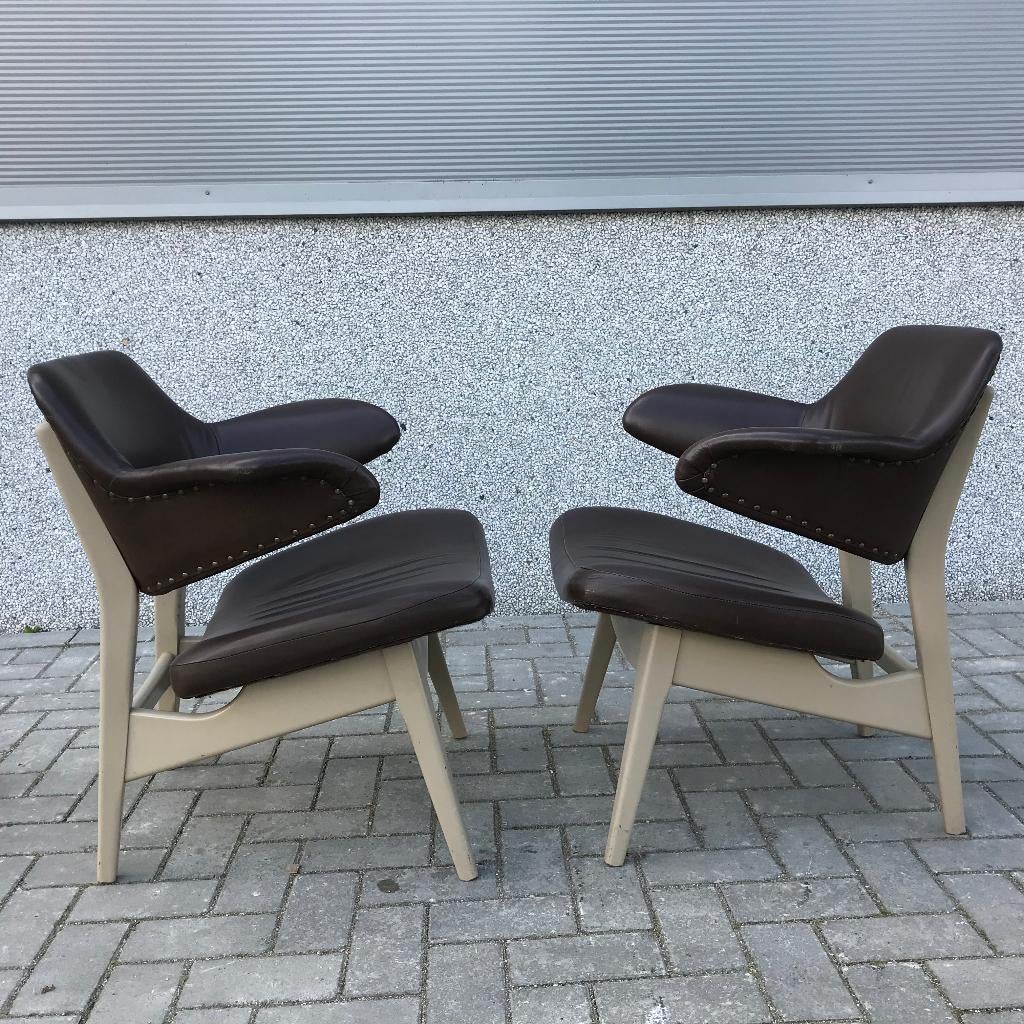 2 Vintage Webe Teeffelen club chair pelican fauteuil stoel, Gebruikt, 75 tot 100 cm, Ophalen of Verzenden, Nvt