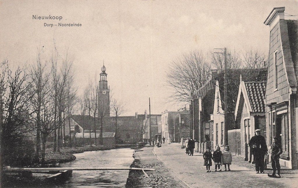 W034 Nieuwkoop Dorp Noordeinde - uitg Vermeulen 1912 56160, Ophalen of Verzenden, Voor 1920, Gelopen, Zuid-Holland