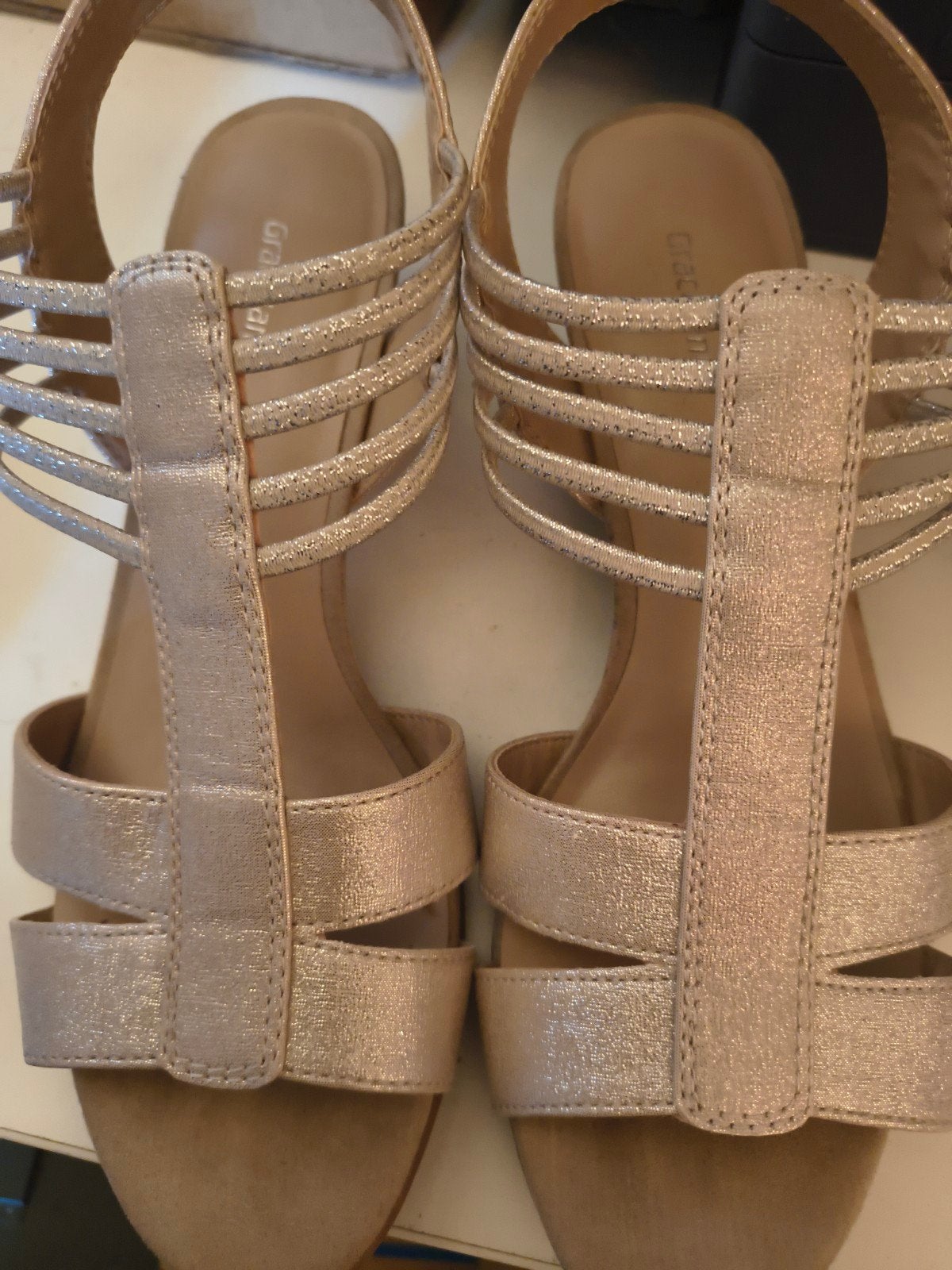 Glitter sandalen met hakje - perfect voor bruiloft, Overige kleuren, Zo goed als nieuw, Graceland, Sandalen of Muiltjes