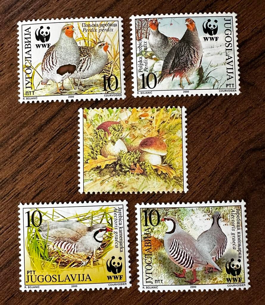 Joegoslavie 2000 WWF vogels patrijzen postfris, Ophalen of Verzenden, Joegoslavië, Postfris