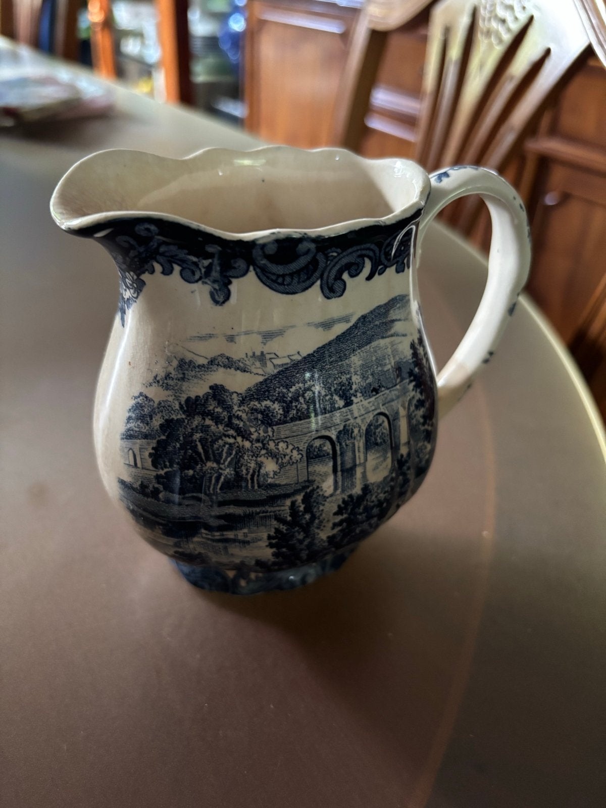Antieke Palissy Avon Scenes Melkkan uit 1790, Ophalen