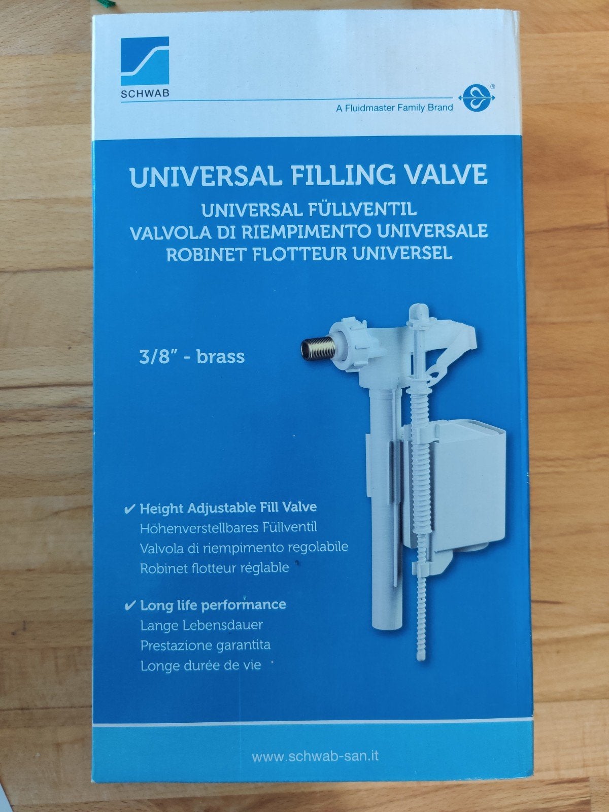 Schwab Universele Vulventiel 3/8" - messing, Ophalen of Verzenden, Nieuw
