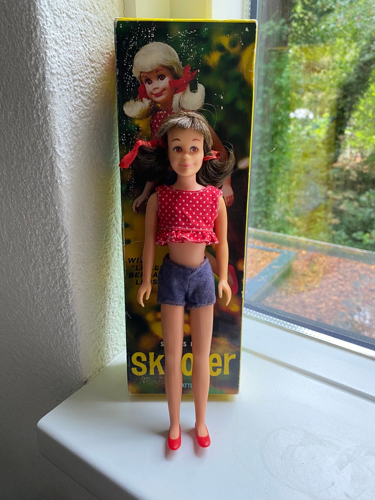 Vintage Barbie bendable legs Skooter Skipper in doos 1966, Verzamelen, Verzenden, Zo goed als nieuw, Fashion Doll