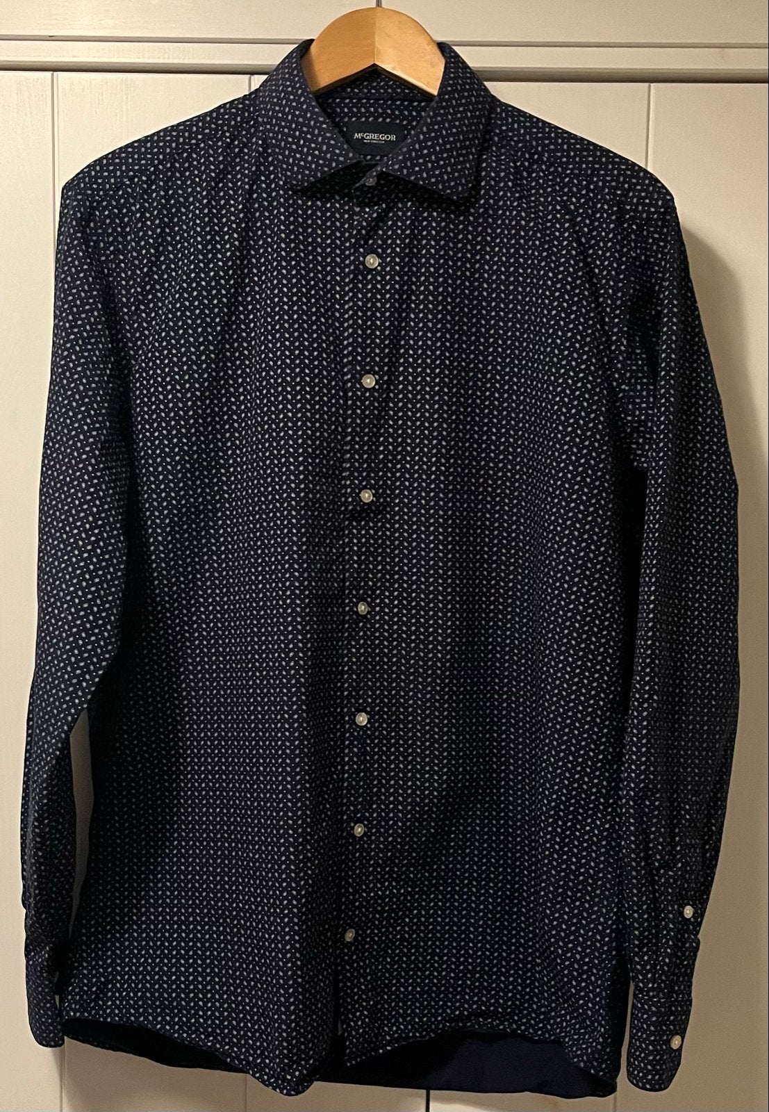 McGregor overhemd met print, maat 42 (L), Ophalen of Verzenden, Zo goed als nieuw, Blauw, Halswijdte 41/42 (L)