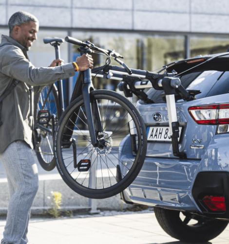 Fietsendrager Thule Outdoor Hanging 2 voor achterklepmontage, Achterklepdrager, Brede banden, Ophalen of Verzenden, Zo goed als nieuw