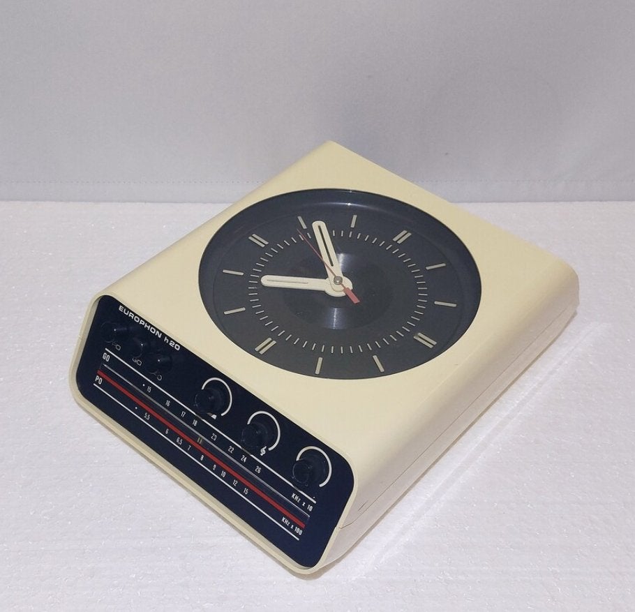 Europhon H20 Radio met klok van Adriano Rampoldi, jaren 60, Ophalen of Verzenden