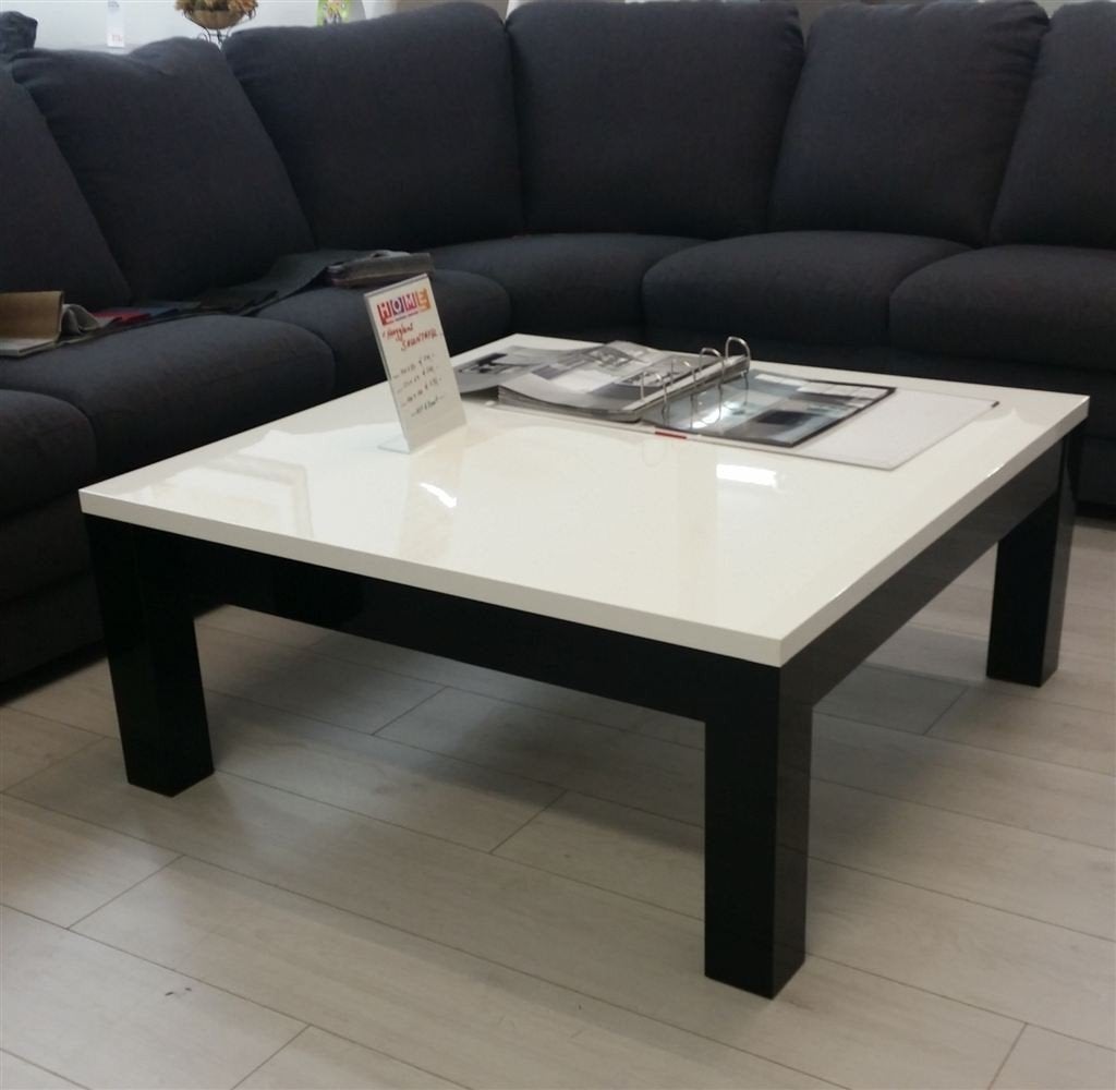 Salontafel vierkant hoogglans zwart-wit--Op voorraad-sale, Huis en Inrichting, Ophalen, 50 tot 100 cm, Vierkant, Nieuw