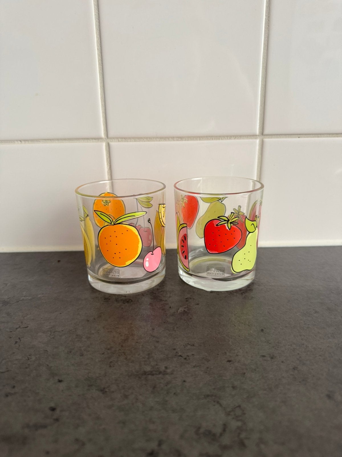 Limonade glazen blond amsterdam, Ophalen, Zo goed als nieuw, Frisdrankglas