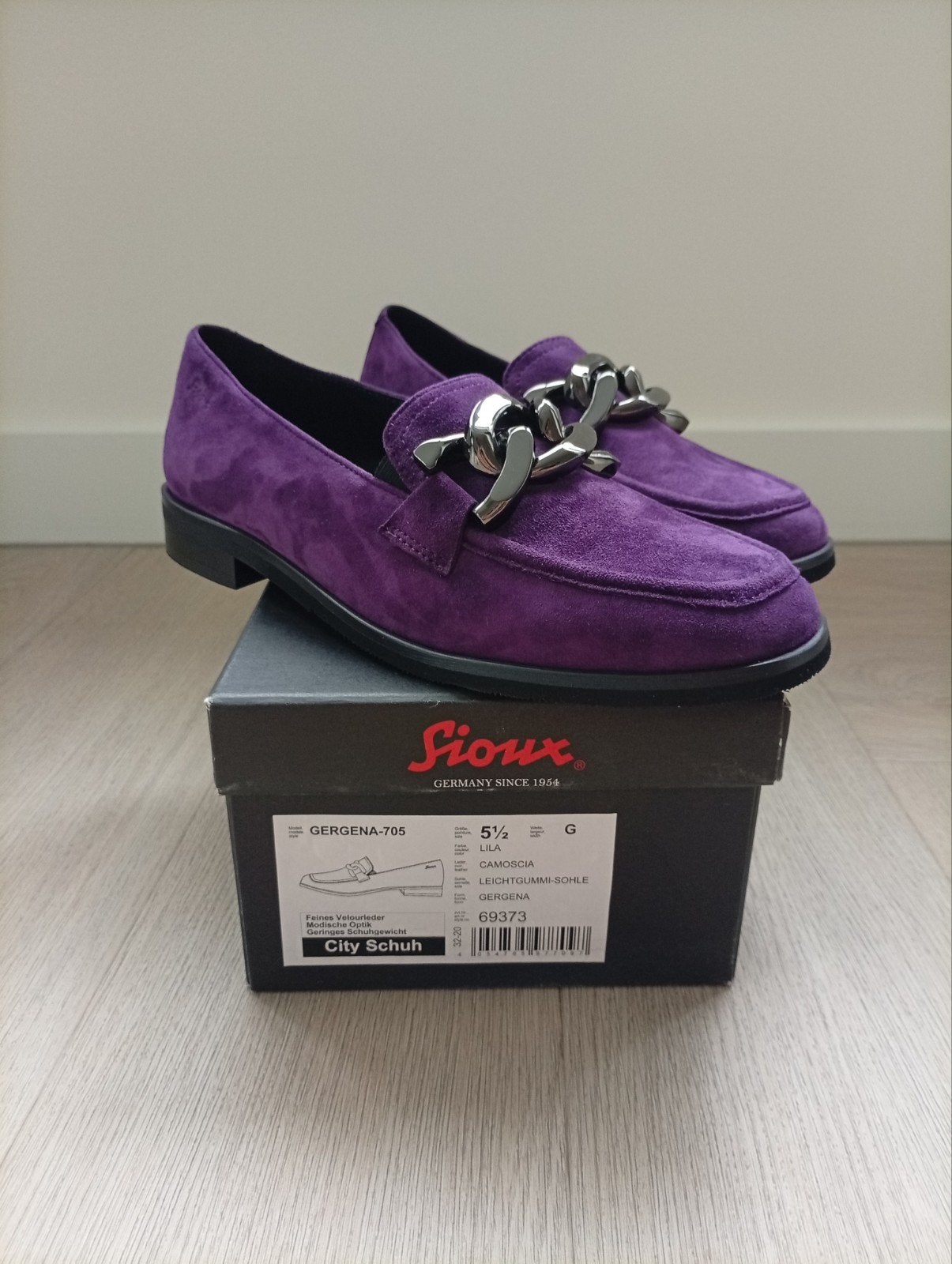 Sioux loafers / instap schoenen suède paars maat 38,5 nieuw!, Overige kleuren, Sioux, Instappers, Nieuw