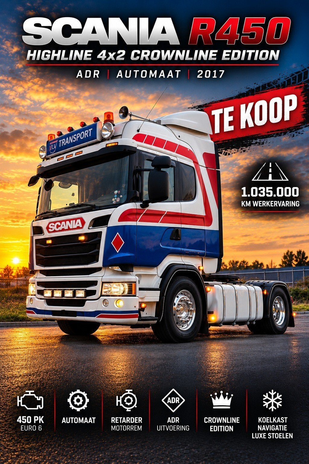 Te koop Scania R450, Auto's, Automaat, Stof, Euro 6, Scania