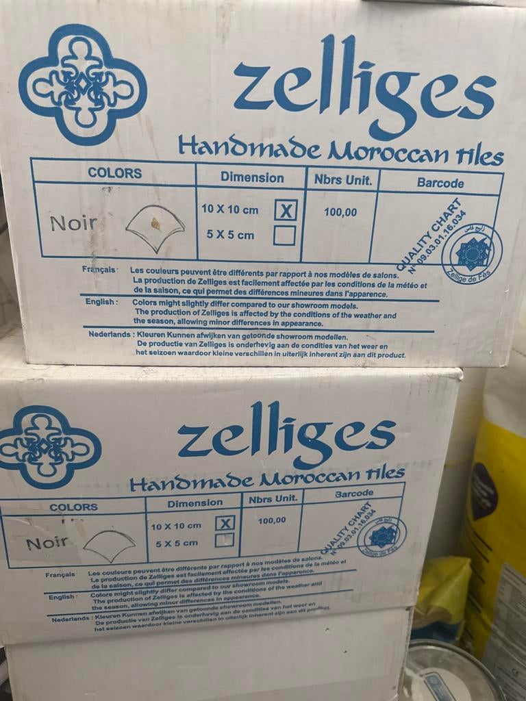 Zellige Marokkaanse tegels - Zwart 10x10 cm, Ophalen, Keramiek, Nieuw, Minder dan 20 cm