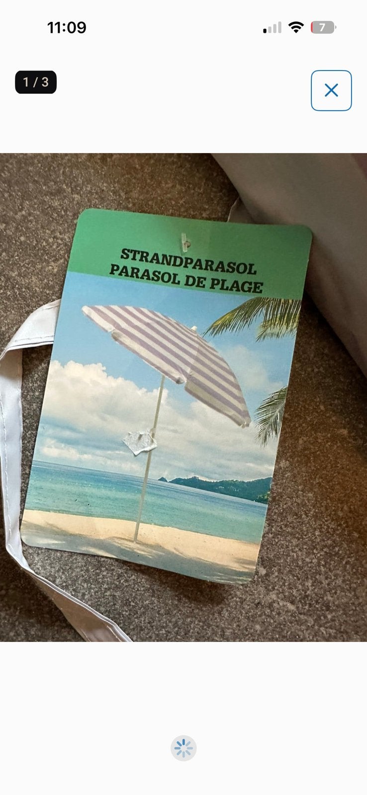 strandparasol nieuw compact in draagzak, Ophalen of Verzenden, Nieuw, 1 tot 2 meter, Strandparasol