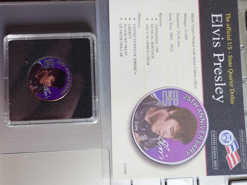 Elvis Presley 25th Anniversary Quarter Dollar, Ophalen of Verzenden, Noord-Amerika, Losse munt