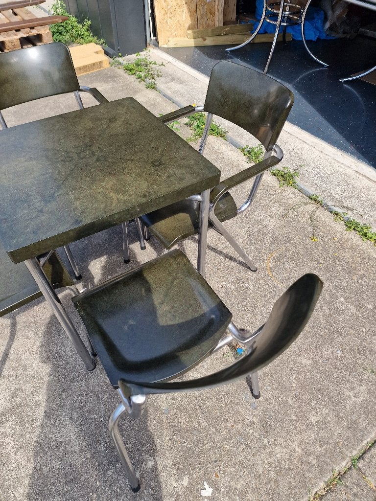 Bistro Rex Design tafeltje-stoelen (Bakeliet), Overige materialen, Gebruikt, Art deco, 55 tot 75 cm
