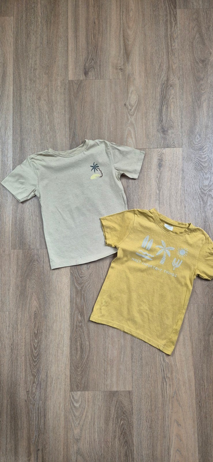 2 T-shirts, maat 122/128, Kinderen en Baby's, Kinderkleding | Maat 122, Zeeman, Gebruikt, Ophalen of Verzenden, Shirt of Longsleeve
