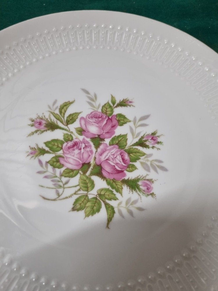 taartbord winterling met roze roos, Ophalen of Verzenden