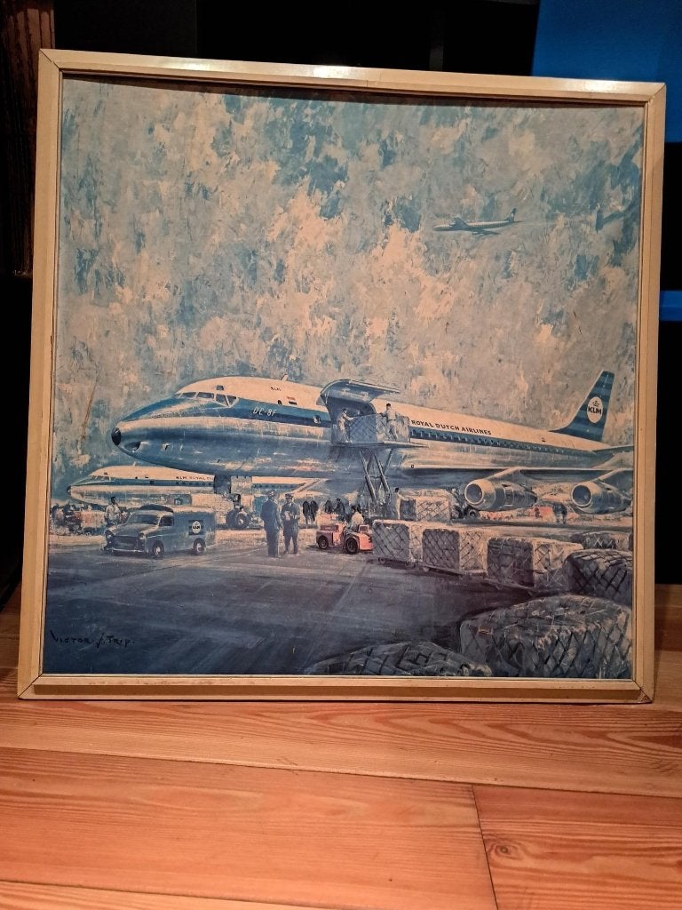tekening KLM-vliegtuig met kader, Ophalen