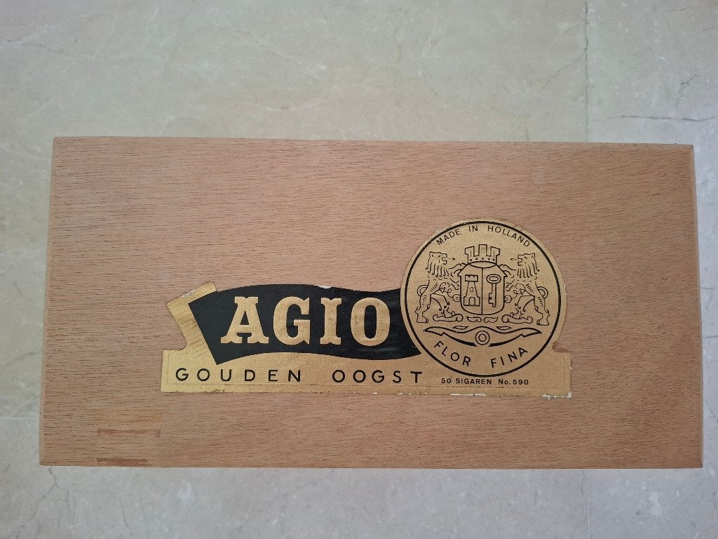 Agio sigarenkistje van hout, Ophalen of Verzenden, Zo goed als nieuw, Tabaksdoos of Verpakking
