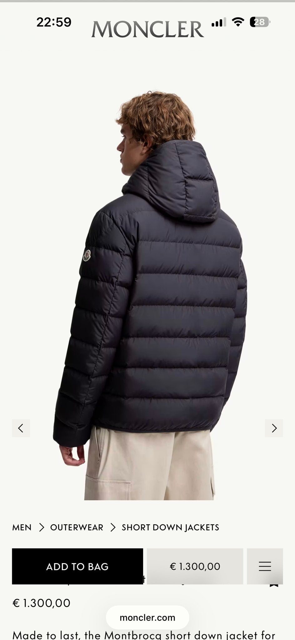 Moncler Montbroca donsjack - Zo goed als nieuw, Kleding | Heren, Jassen | Winter, Ophalen of Verzenden, Zo goed als nieuw, Maat 52/54 (L)