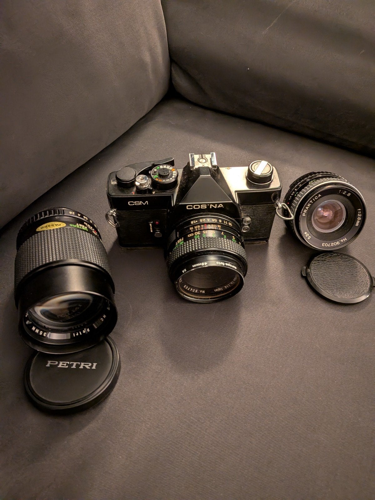 Cosina CSM Analoog Fototoestel met 2 Extra Lenzen, Ophalen of Verzenden, Gebruikt, Spiegelreflex, Overige Merken