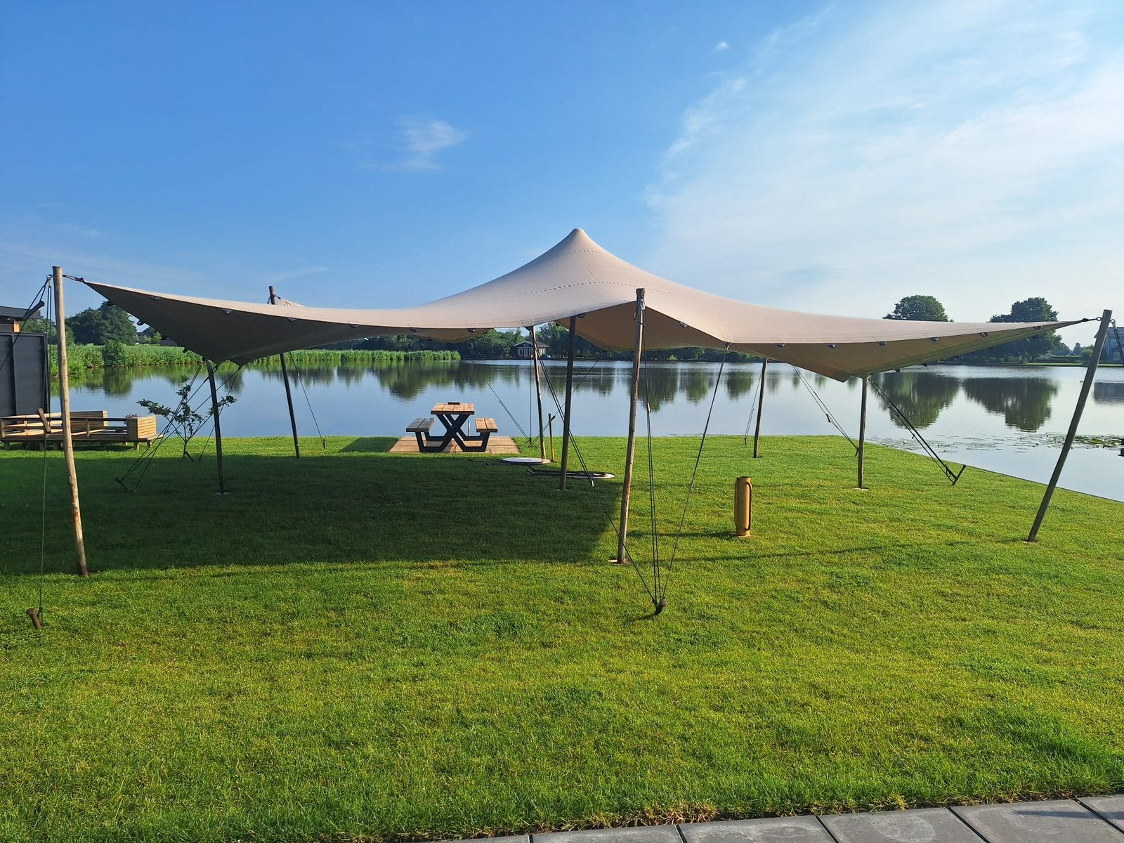 Stretchtent te huur 9 x 7 scherpe prijs diverse maten, Ophalen, Zo goed als nieuw, Minder dan 5 meter, 6 meter of meer