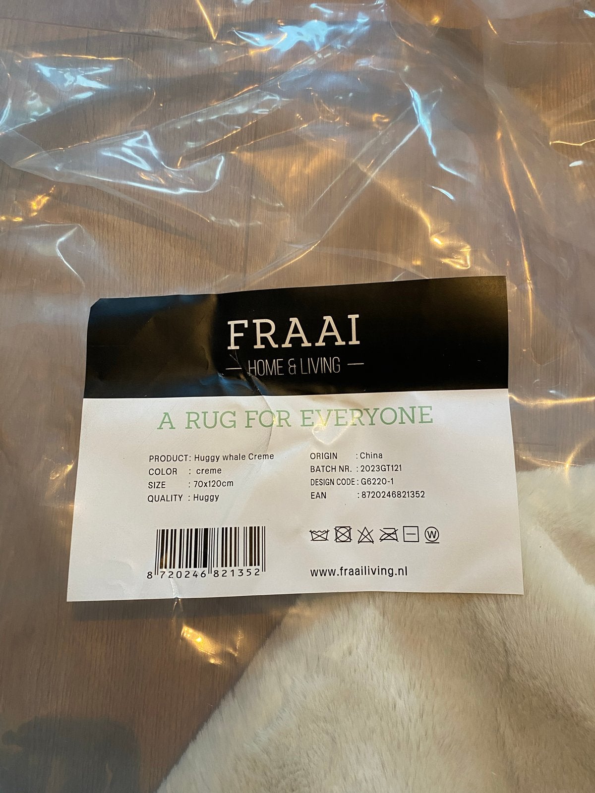 Fraai! Huggy Walvis Vloerkleed - Crème (Nieuw), 100 tot 150 cm, Nieuw, Crème, Overige vormen