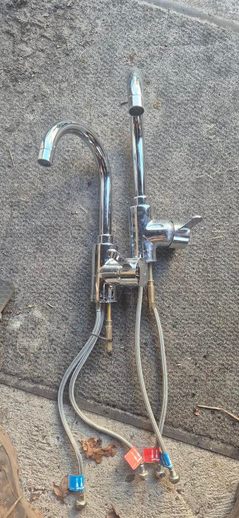 2 x Gebruikte chromen keukenkranen Grohe, Ophalen, Gebruikt, Chroom, Kraan