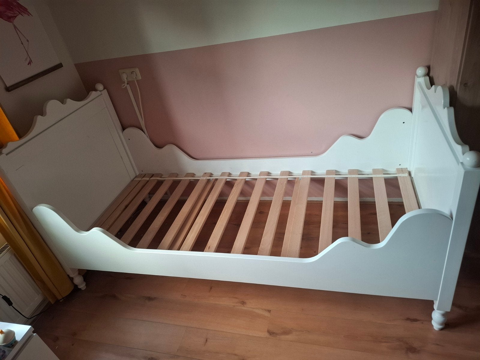 Bopita 1 persoons bed met lattenbodem, Huis en Inrichting, Gebruikt, 90 cm, Eenpersoons, Wit