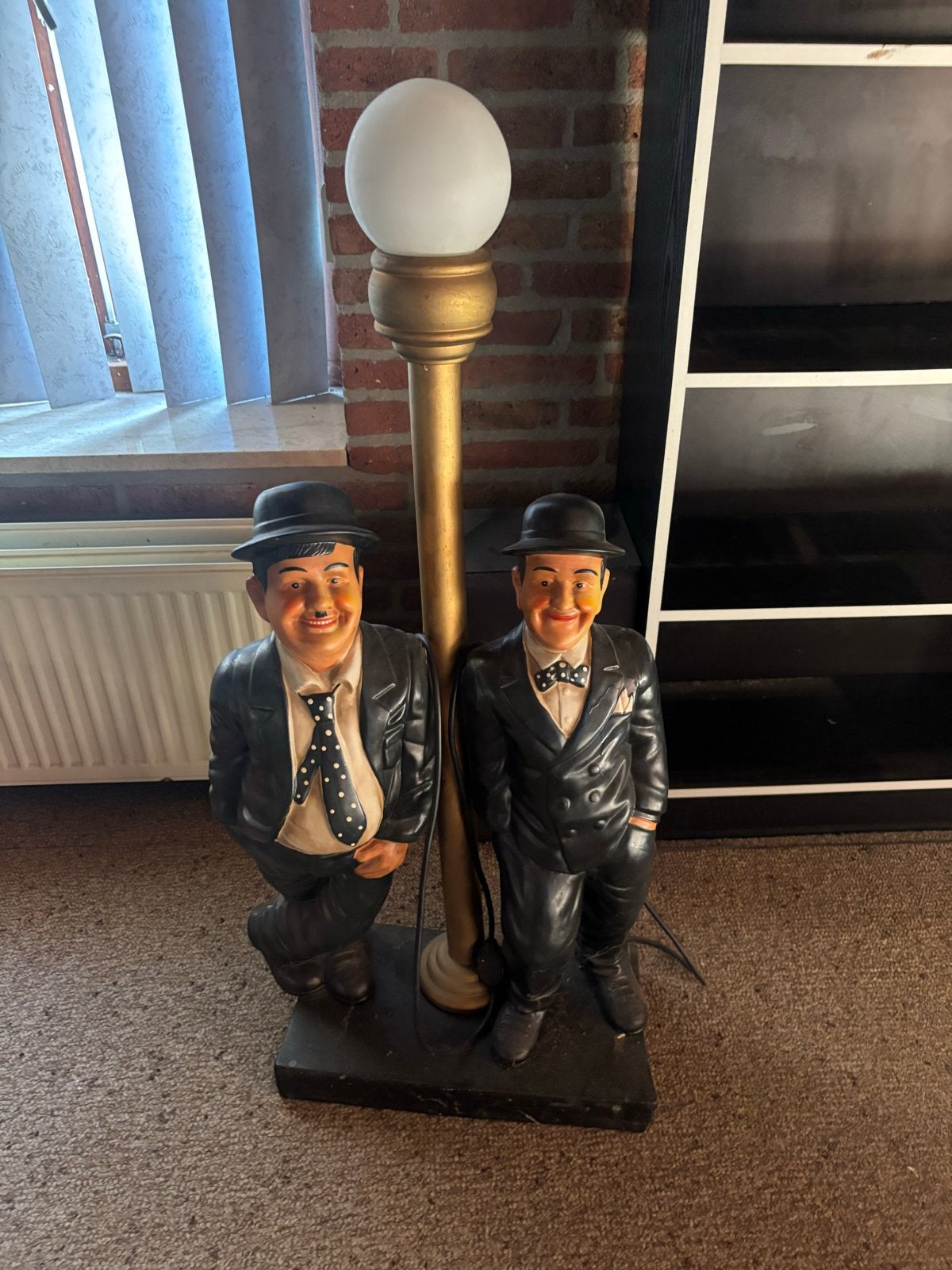 Laurel & Hardy lamp - Vintage vloerlamp, Overige merken, Gebruikt, Kunststof, Zwart