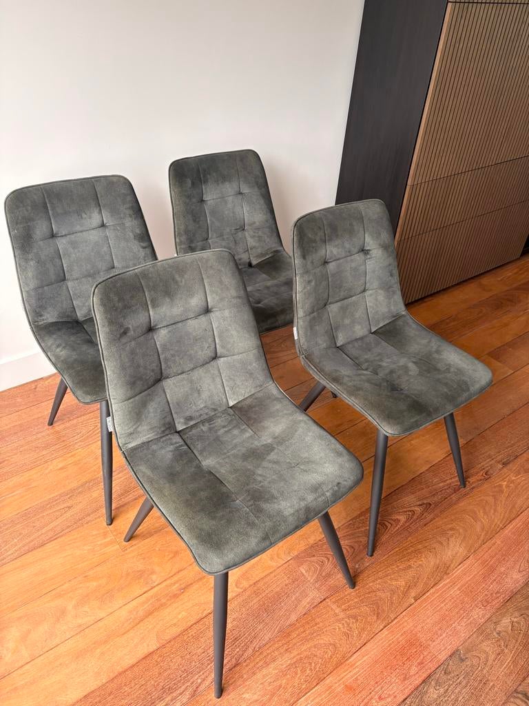 4x Dok2 Eetkamerstoelen 'Jelt' Hunter (donkergroen), Ophalen, Overige kleuren, Zo goed als nieuw, Vier