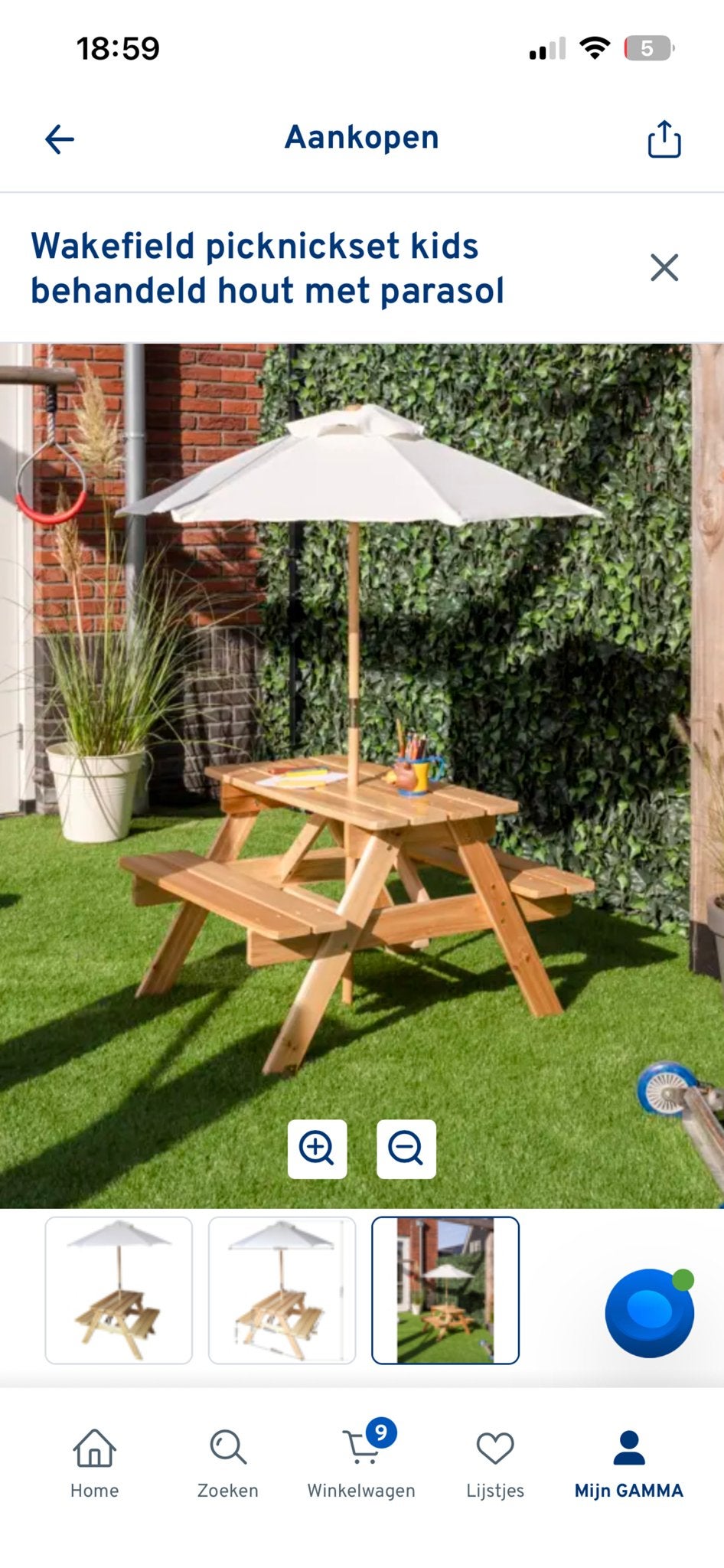Nieuwe Kinder Tuinset met Parasol - Ongeopend in Doos, Tuin en Terras, Picknicktafels, Nieuw, Rechthoekig, Hout, Kinderpicknicktafel
