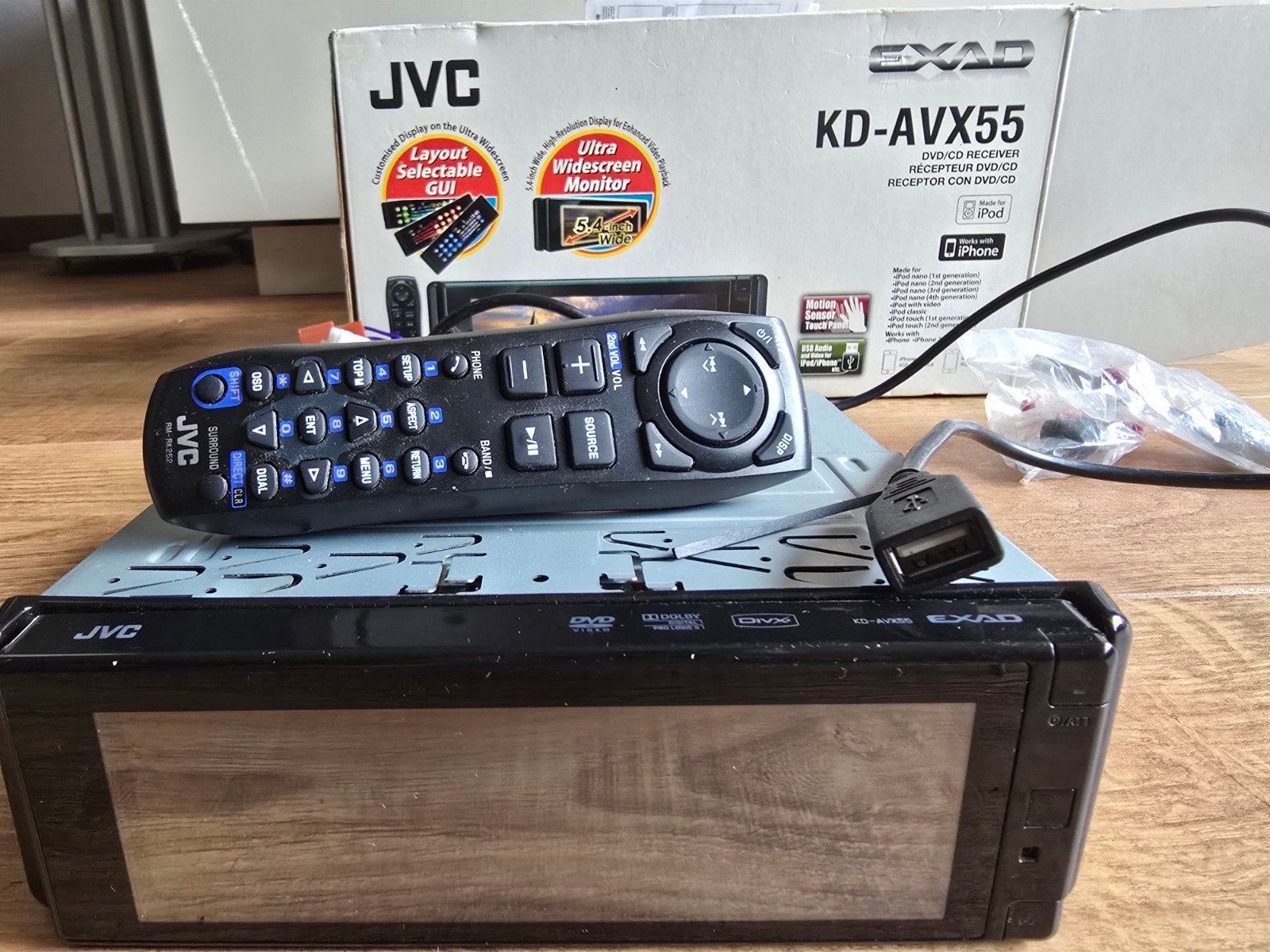 JVC KD-AVX55 autoradio., Ophalen of Verzenden, Gebruikt
