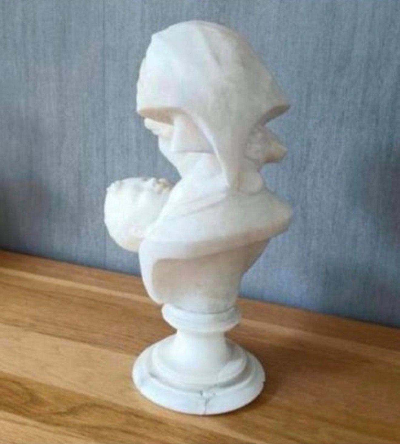 H. Malavotti 1920 Beeld Moeder met kind Albast Italie 40cm, Antiek en Kunst, Ophalen of Verzenden, Gemerkt, Buste