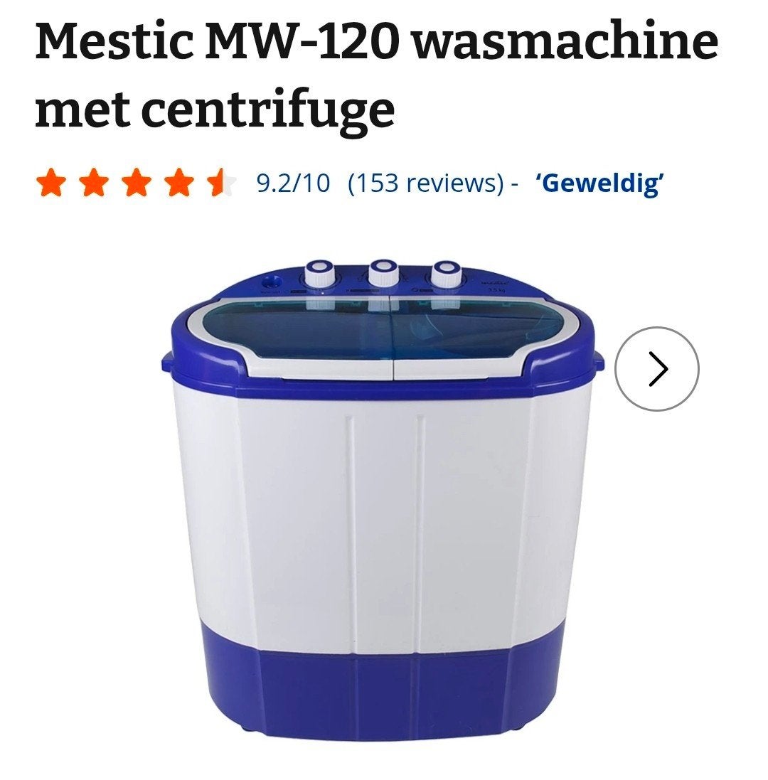 Mestic MW-120 wasmachine met centrifuge, Witgoed en Apparatuur, Ophalen, Minder dan 1200 toeren, Minder dan 85 cm, Minder dan 4 kg