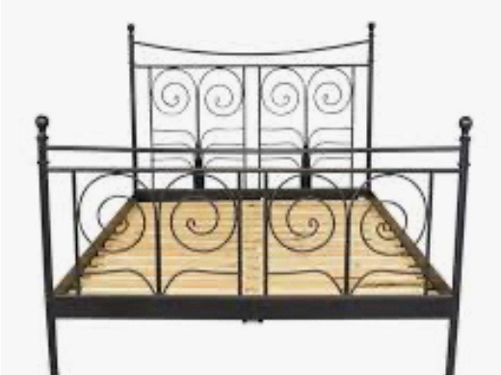 Bedframe 140x200, Huis en Inrichting, Ophalen, Gebruikt, Zwart, Tweepersoons