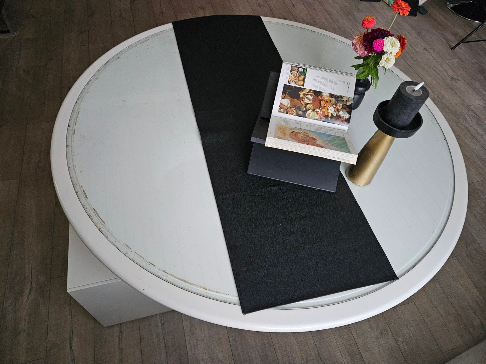 Ronde, Italiaanse draaibare eettafel, Huis en Inrichting, Ophalen, Gebruikt, Rond, 100 tot 150 cm