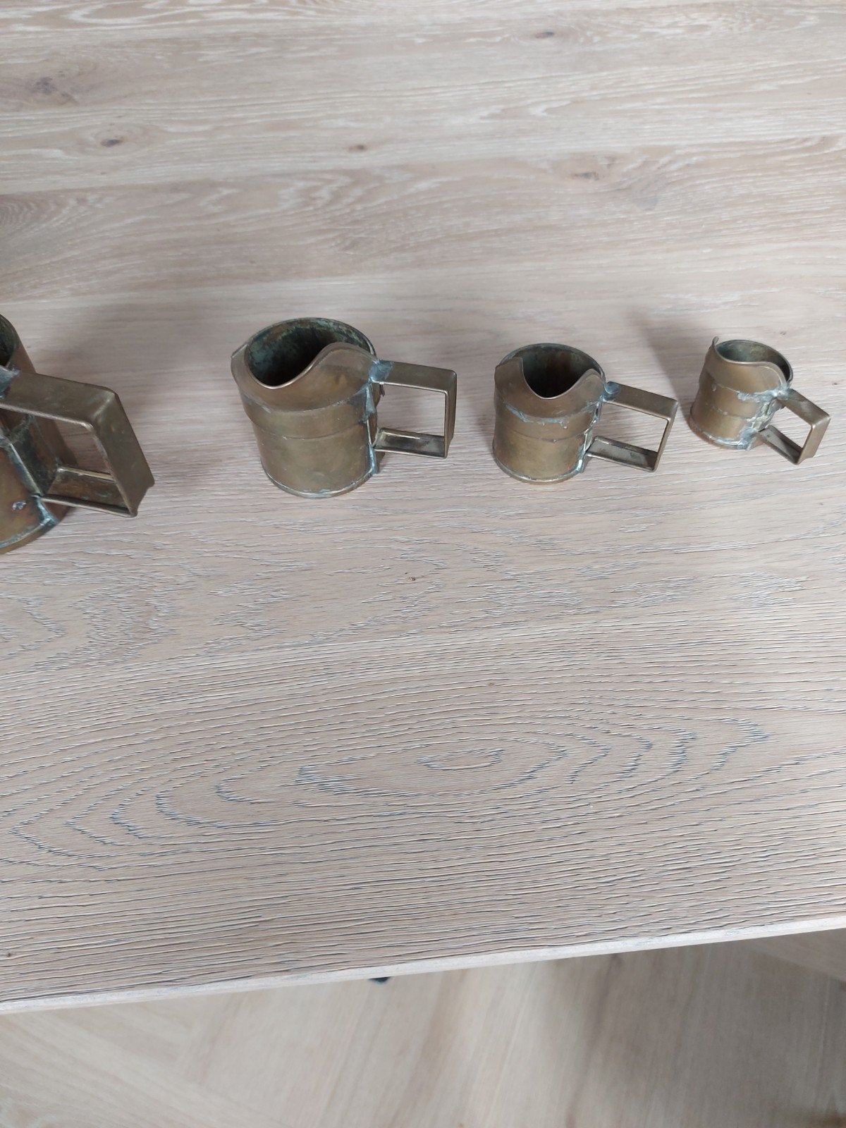 Set van 5 Koperen Maatkannen/Bekers, Antiek en Kunst, Ophalen of Verzenden
