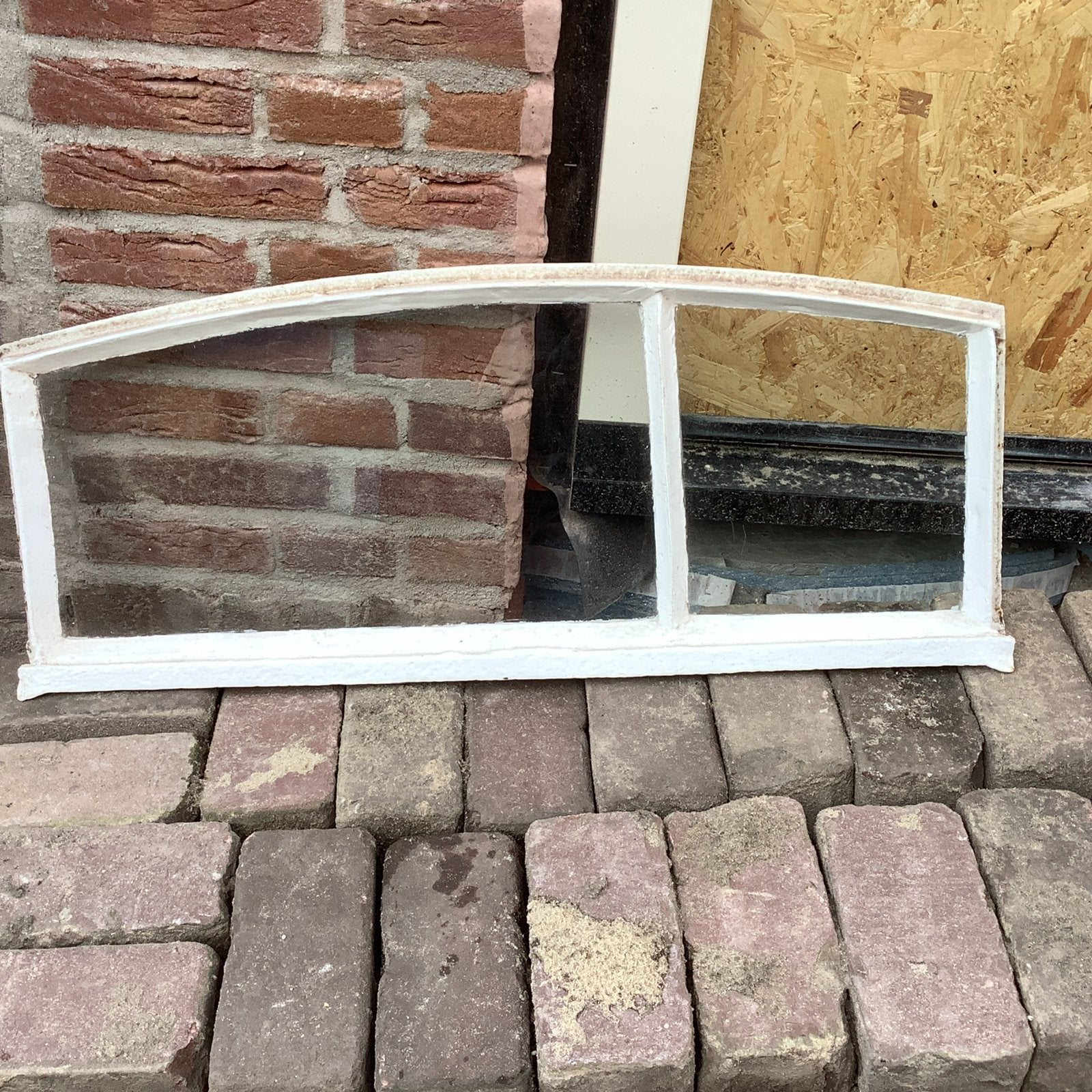 3 antieke ijzeren stal- schuurramen, Ophalen, Gevelraam of Ruit, Gebruikt, Minder dan 80 cm