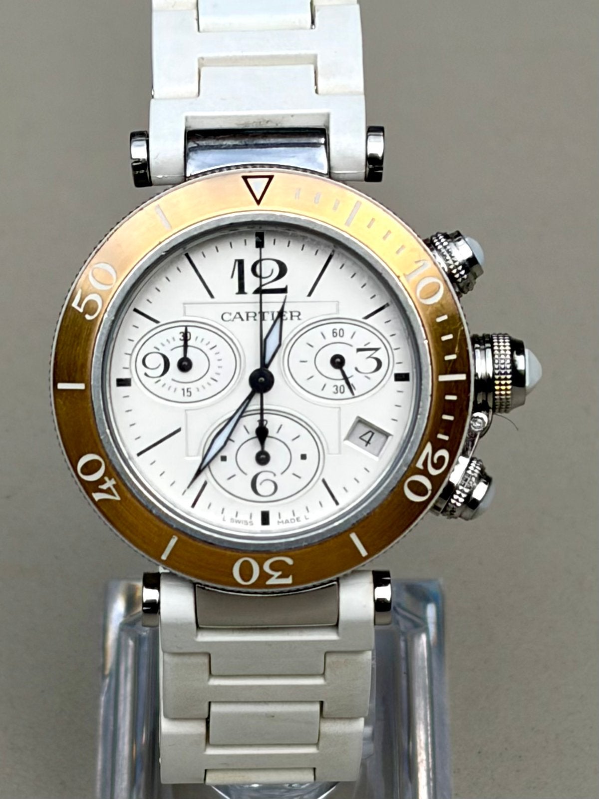 Cartier Pasha Seatimer Chronograph rose goud, Sieraden, Tassen en Uiterlijk, Horloges | Dames, Overige merken, Polshorloge, Kunststof