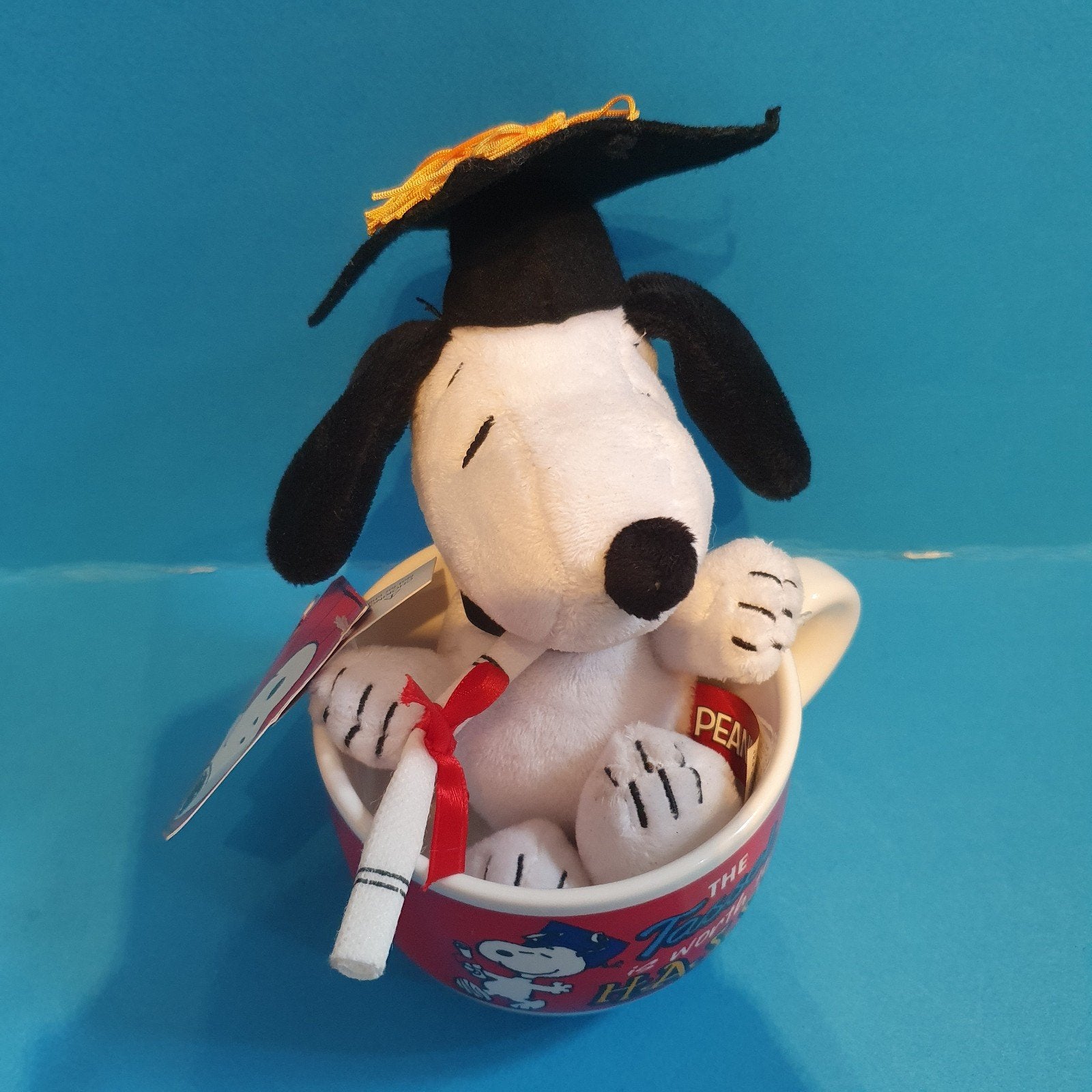 Snoopy afstudeerknuffel + mok The Tassel is Worth the Hassle, Verzamelen, Ophalen of Verzenden