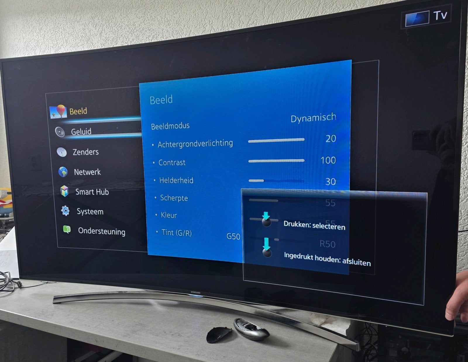 Samsung UE55H8000SL Curved Smart TV - Zo goed als nieuw, Ophalen, LED, Zo goed als nieuw, 100 Hz