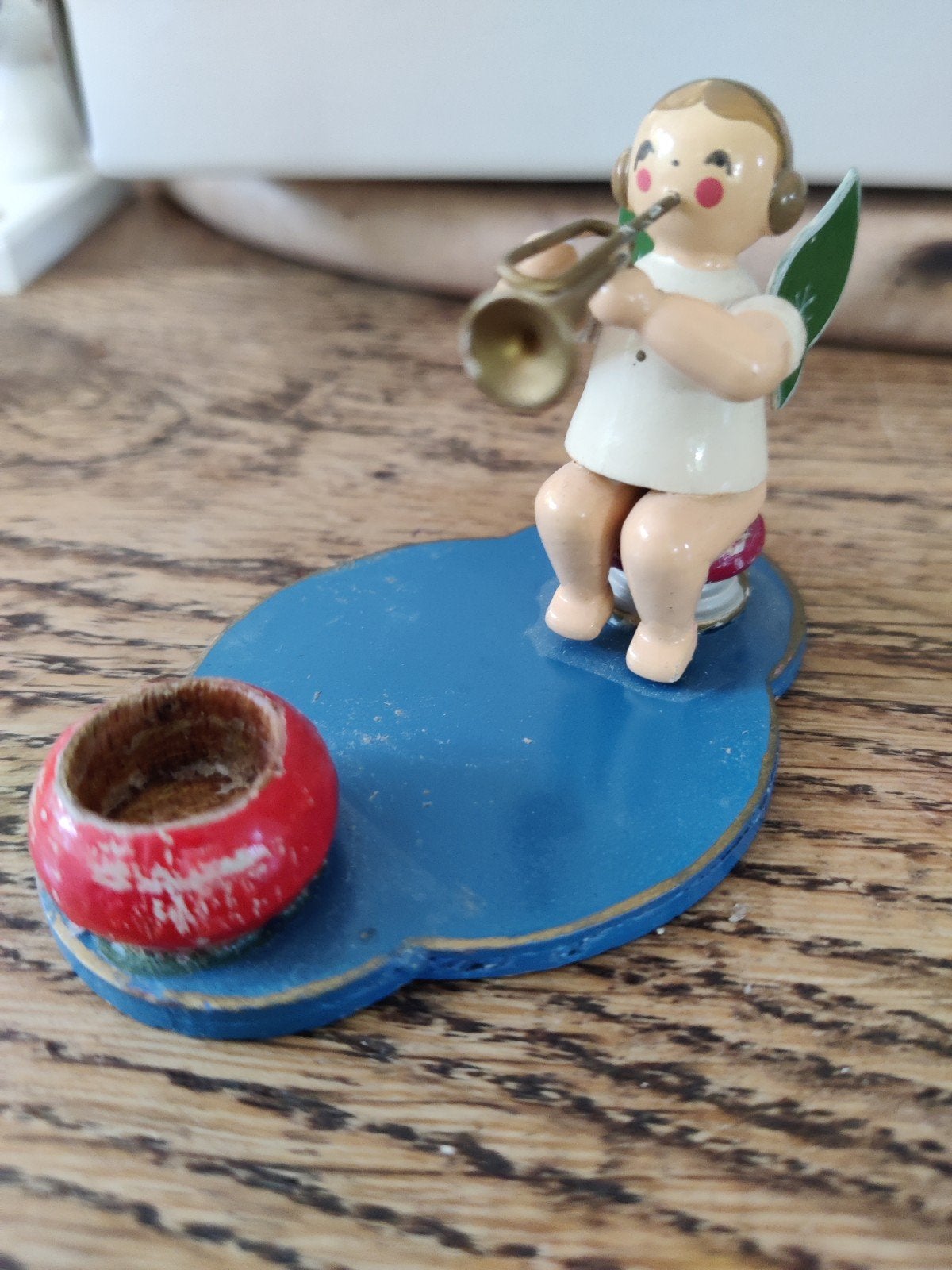 Oud engeltje 1955 met kandelaartje Wendt und Kühn, Diversen, Kerst, Ophalen of Verzenden