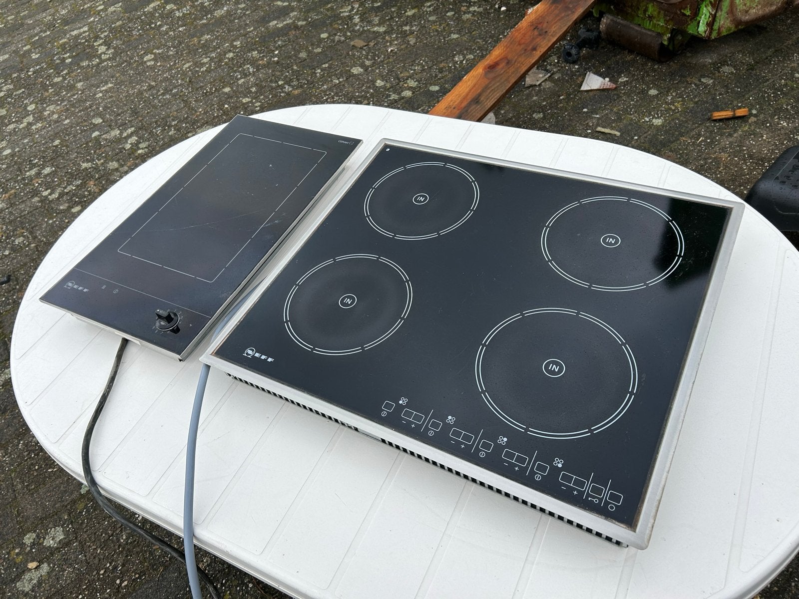Neff Inductie Kookplaat 58x51cm + Warmhoudplaat, Witgoed en Apparatuur, Ophalen, Gebruikt, 4 kookzones, Inbouw