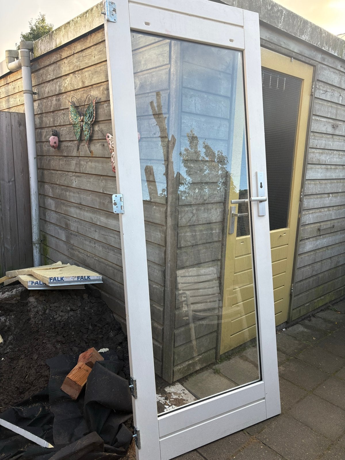 Buitendeur met glas 231 x 89 cm, Ophalen, 80 tot 100 cm, 215 cm of meer, Hout