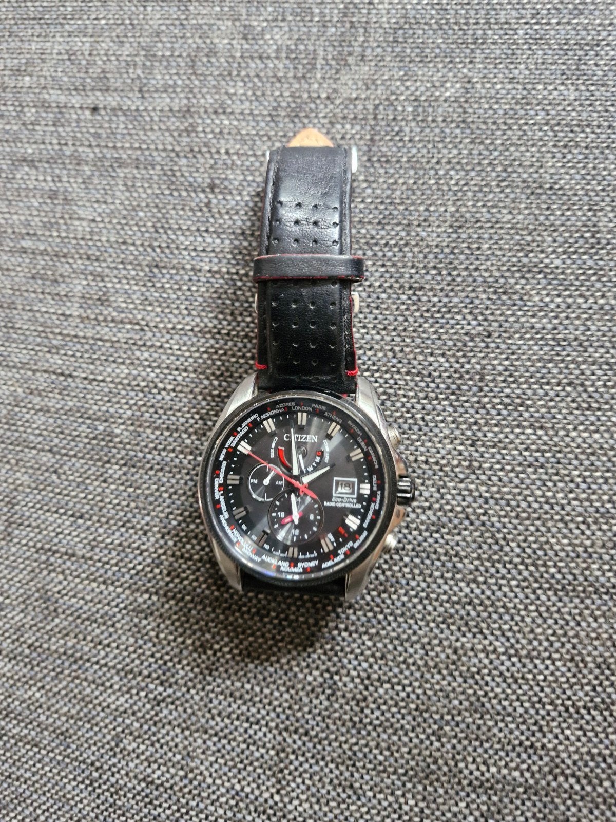 Citizen Eco-Drive Radio Controlled Herenhorloge, Staal, Ophalen of Verzenden, Leer, Gebruikt