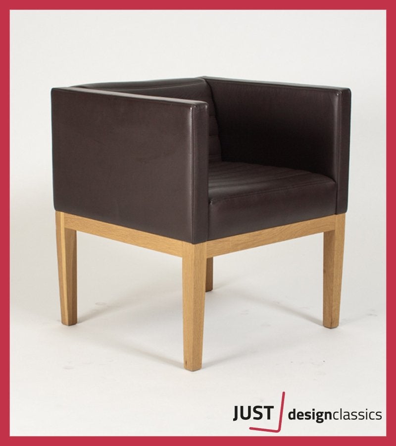 Linley London Leather Arm Chair (voorraad:2), Huis en Inrichting, Fauteuils, Zo goed als nieuw, Hout, Leer