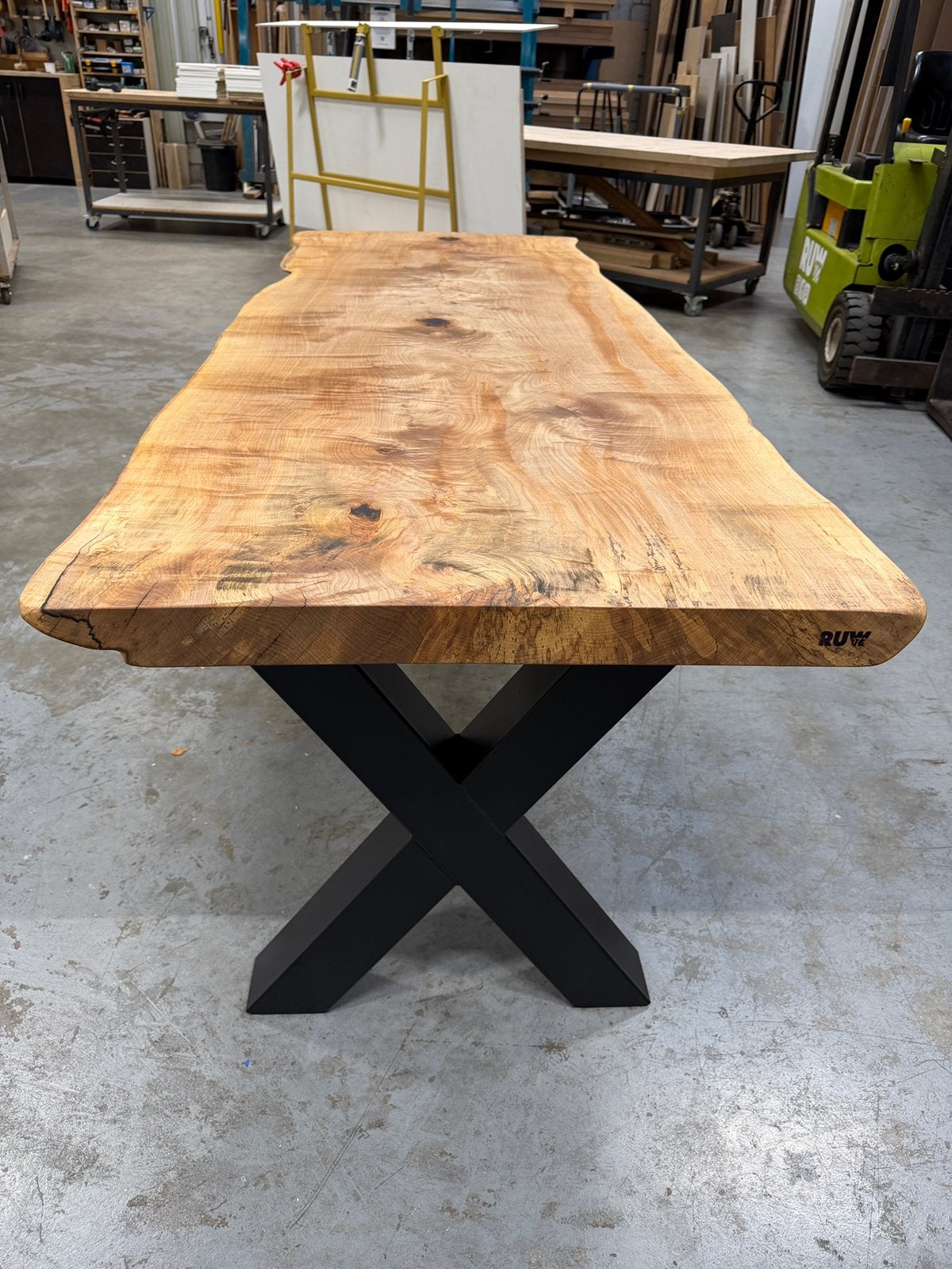 Esdoorn boomstamtafel, 50 tot 100 cm, Vijf personen of meer, Rechthoekig, Overige houtsoorten