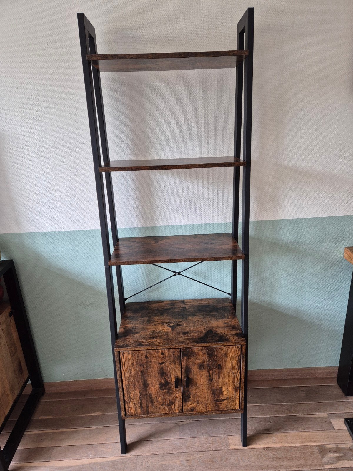 Boekenkast - Kast - Bruin/Zwart - 34x56x173 cm, Ophalen, Gebruikt
