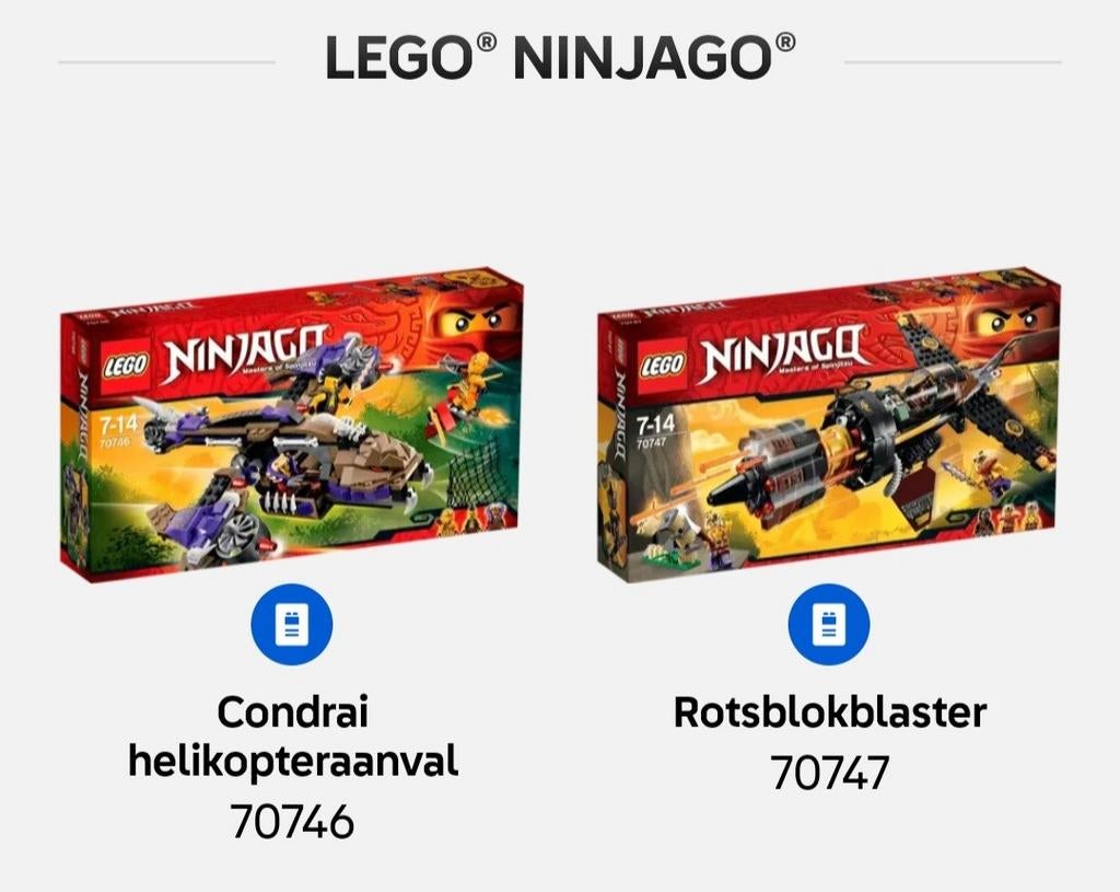Lego ninjago (70746 en 70746), Ophalen, Gebruikt, Lego, Meerdere sets